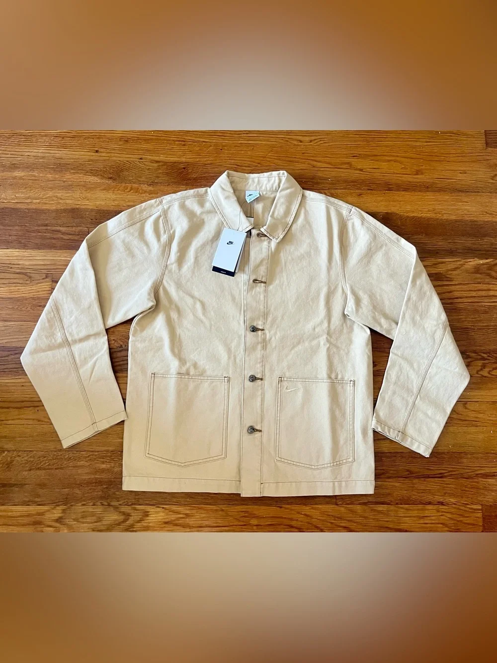 Nike Life Chore Coat m Sesame Work Jacket Canvas Men’s Size Small FN0356-252 NWT
